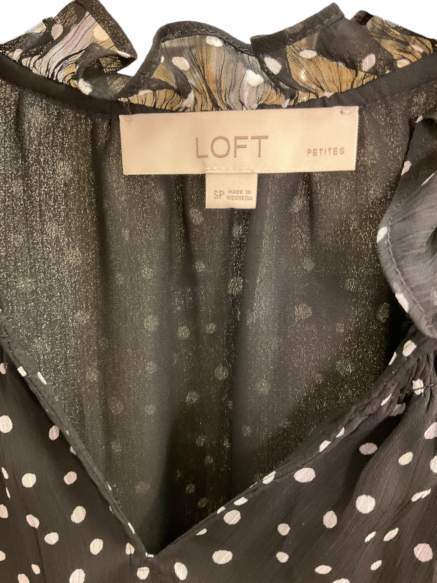 Top Long Sleeve By Loft In Black White, Size: S