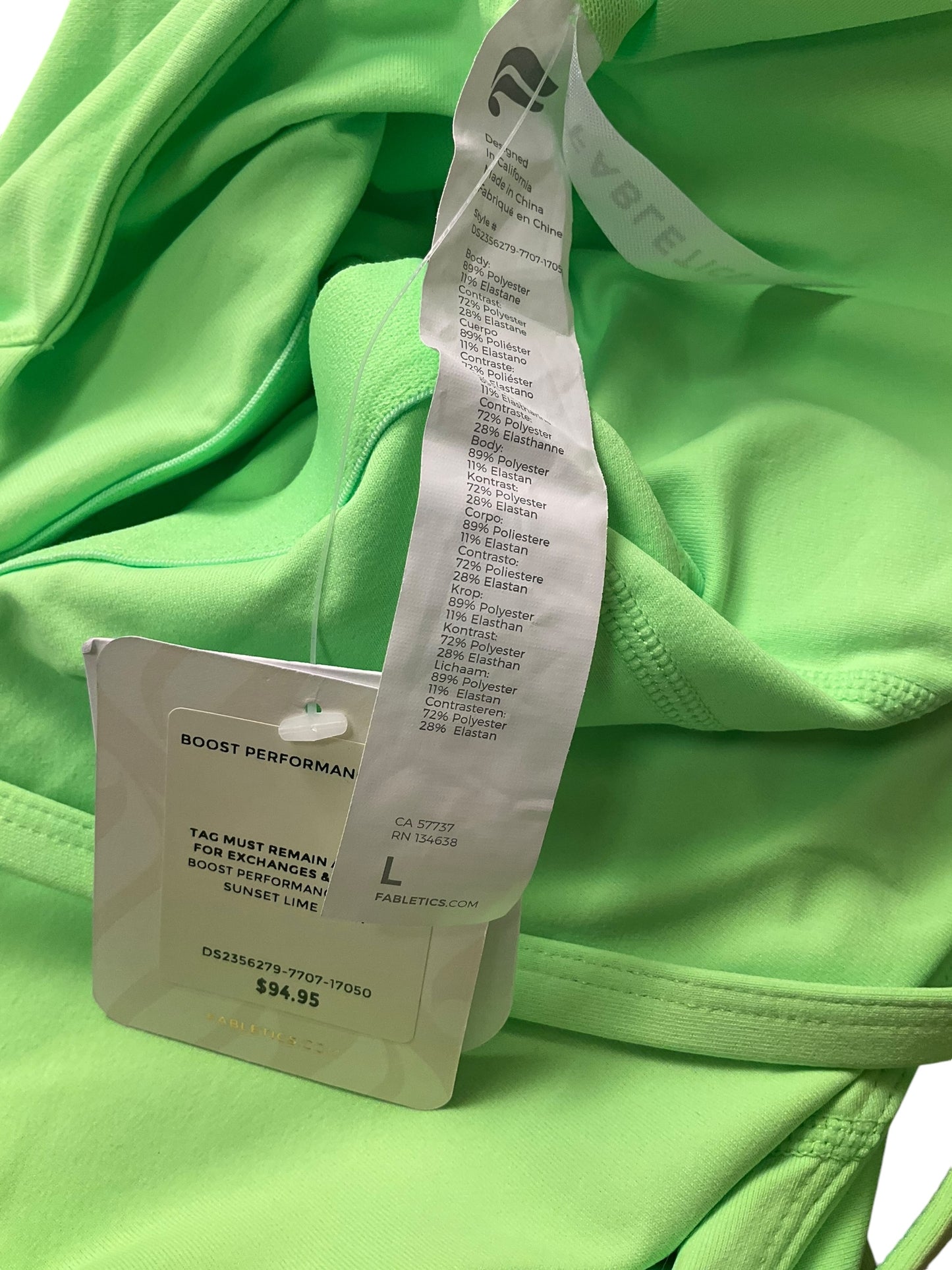 Athletic Dress By Fabletics In Neon, Size: L