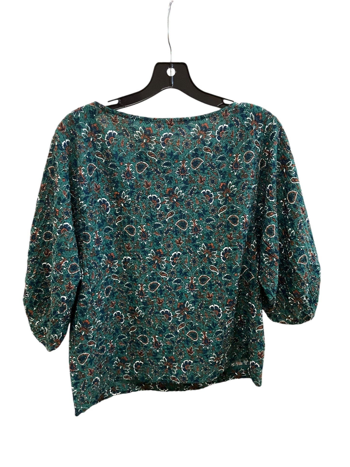 Top 3/4 Sleeve By Loft In Green, Size: S