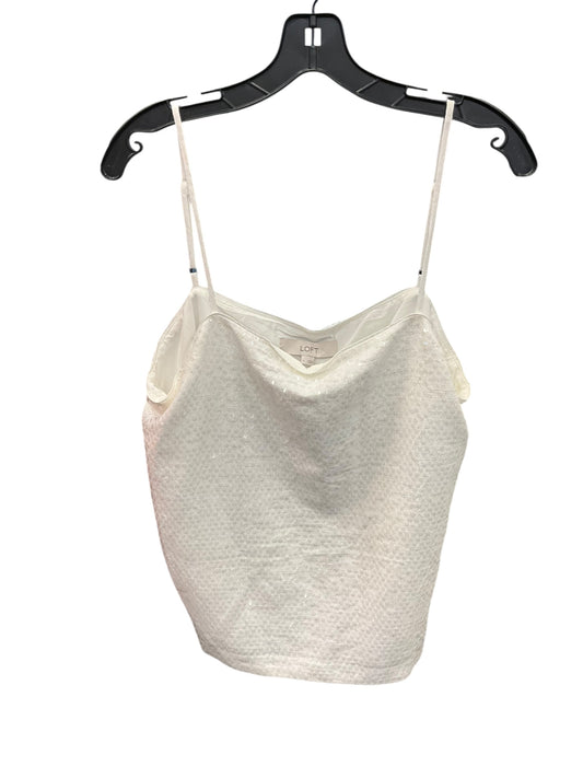 Top Sleeveless By Loft In White, Size: L