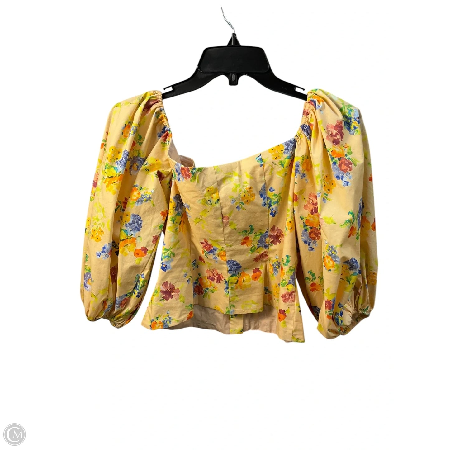 Top Long Sleeve By Saks Fifth Avenue In Yellow, Size: S