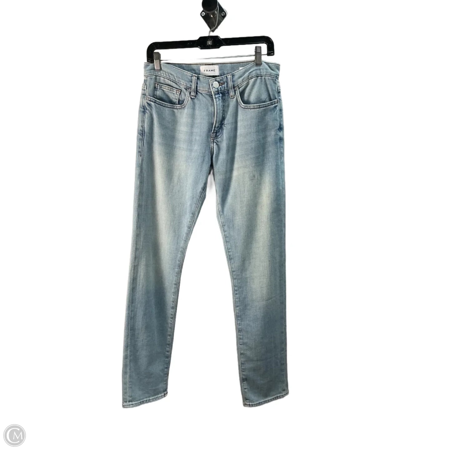 Jeans Straight By Frame In Blue Denim, Size: 8