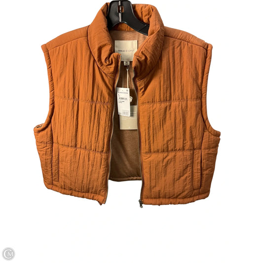 Vest Puffer & Quilted By Thread And Supply In Brown, Size: Xl