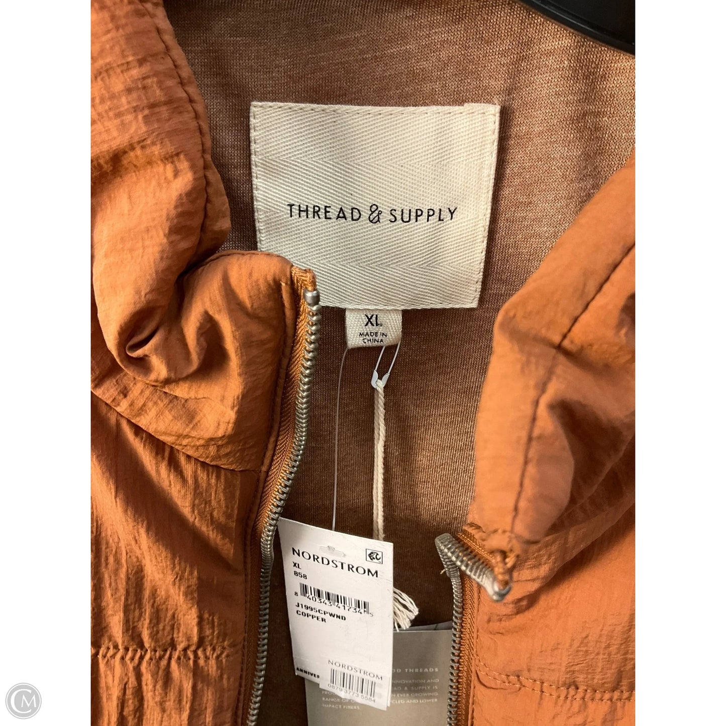 Vest Puffer & Quilted By Thread And Supply In Brown, Size: Xl