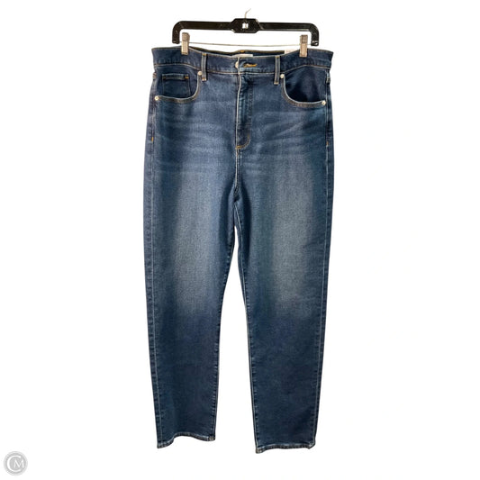 Jeans Straight By Loft In Blue Denim, Size: 14