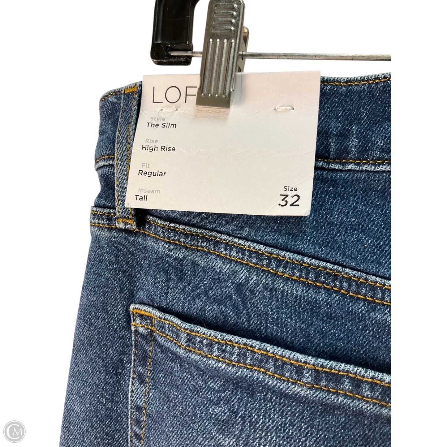 Jeans Straight By Loft In Blue Denim, Size: 14