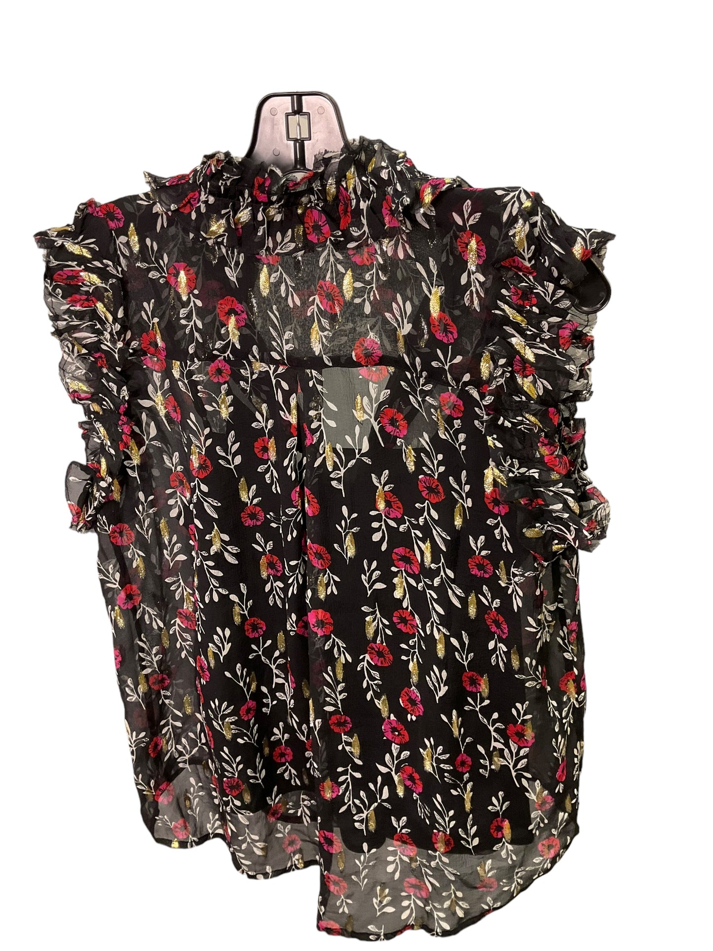 Top Sleeveless By Seven For All Mankind In Black Floral, Size: Xs