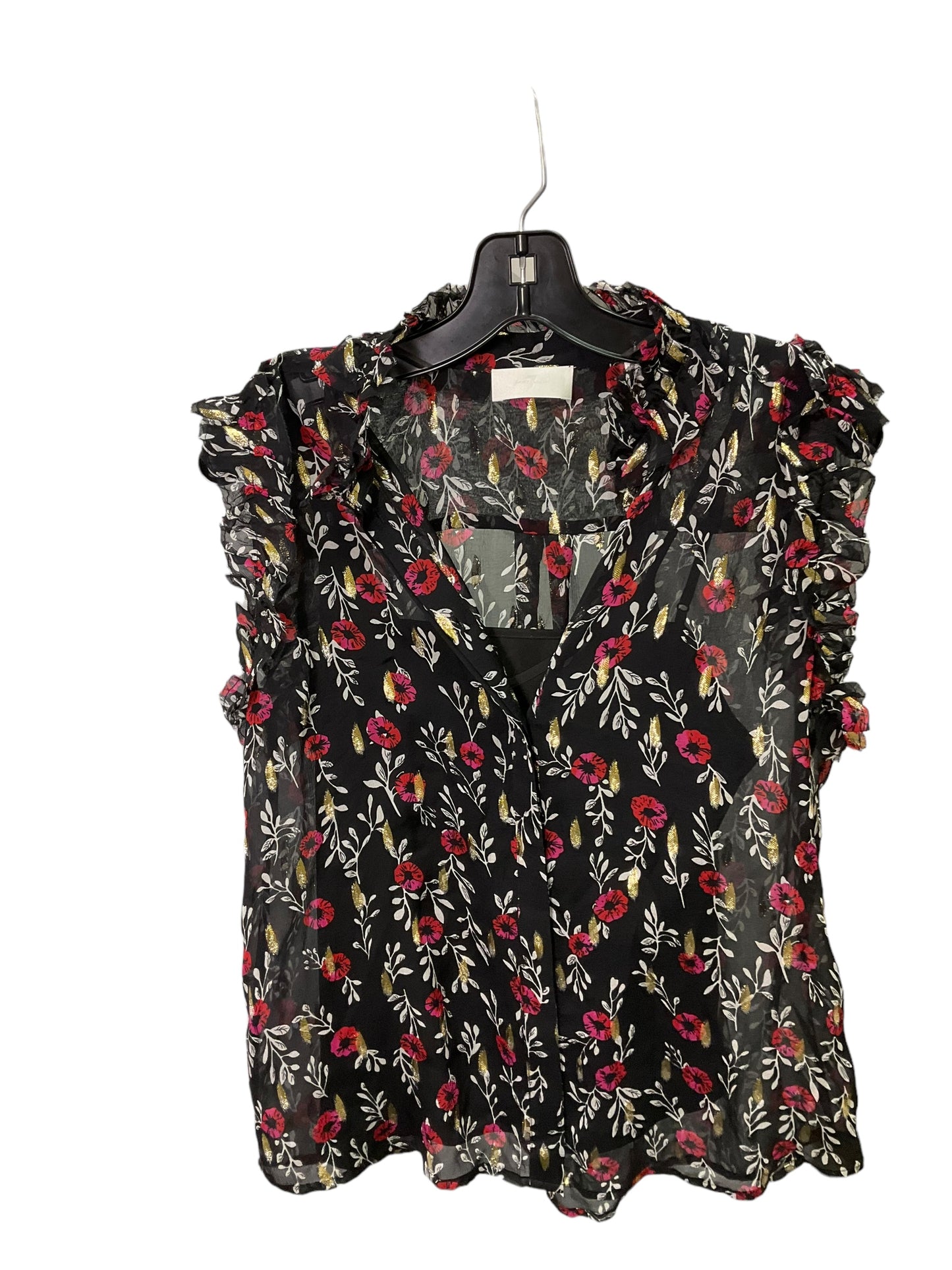 Top Sleeveless By Seven For All Mankind In Black Floral, Size: Xs