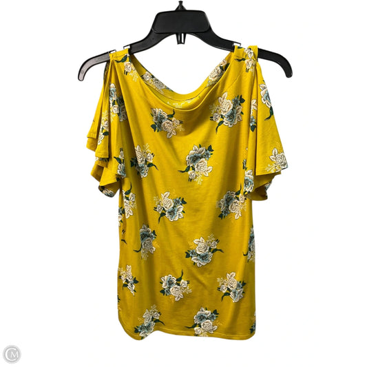 Top Short Sleeve By Loft In Yellow, Size: Xs