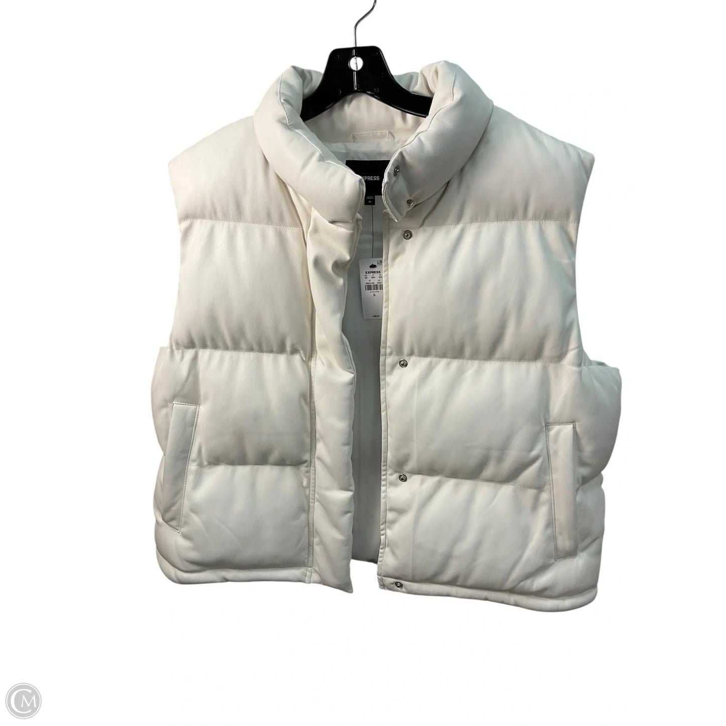 Vest Puffer & Quilted By Express In White, Size: Xl