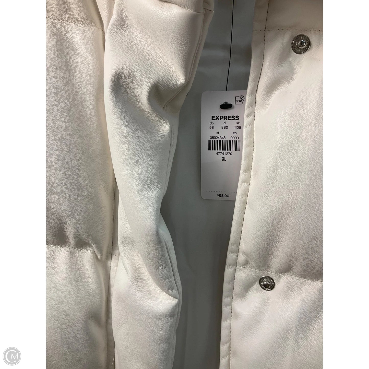 Vest Puffer & Quilted By Express In White, Size: Xl