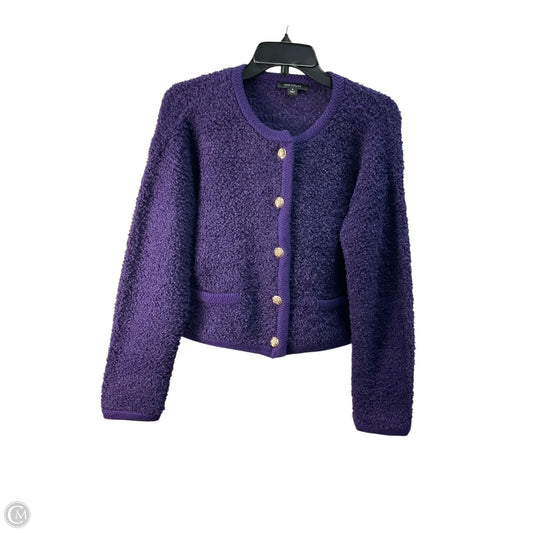 Cardigan By Ann Taylor In Purple, Size: M