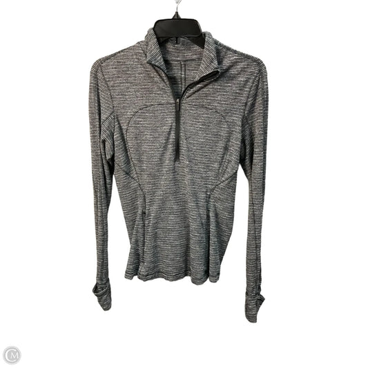 Athletic Top Long Sleeve Collar By Lululemon In Grey, Size: 8
