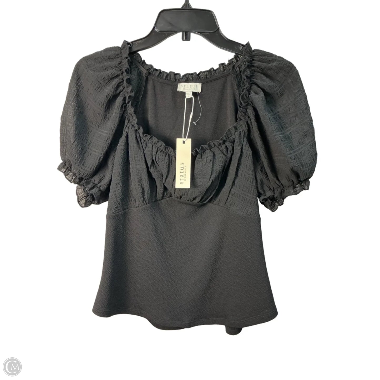 Top Short Sleeve By Clothes Mentor In Black, Size: M