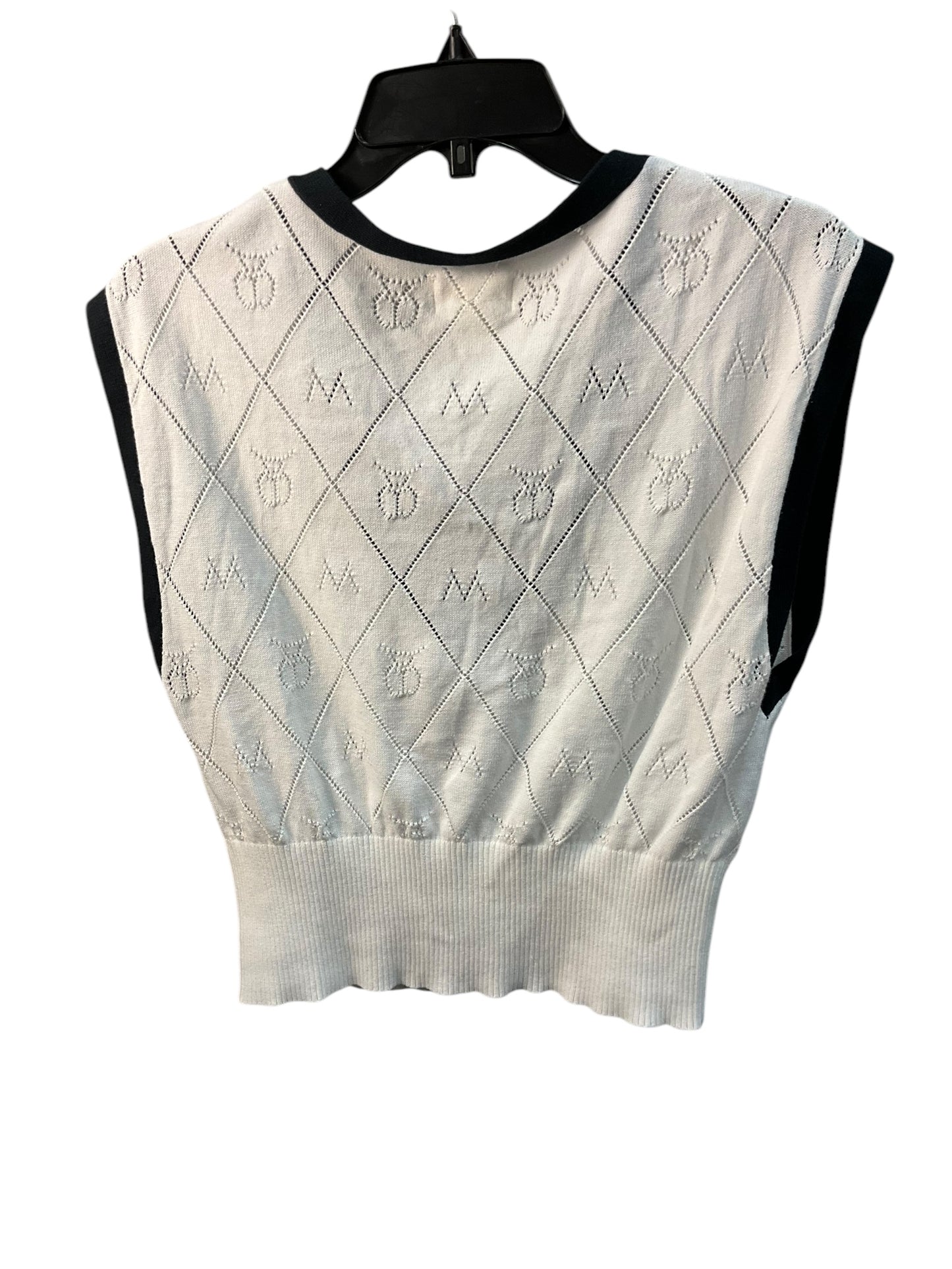 Top Sleeveless By Maeve In White Black, Size: S