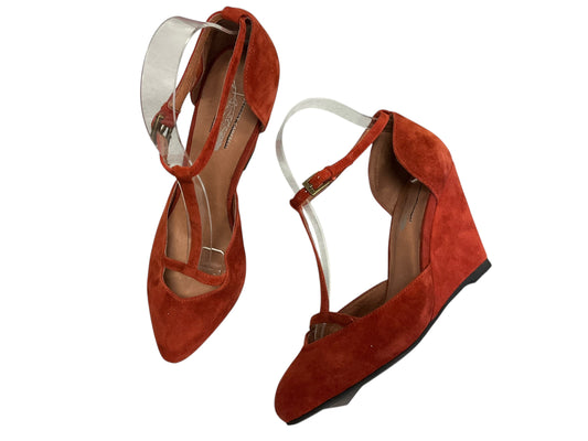 Shoes Heels Wedge By Free People In Orange, Size: 8