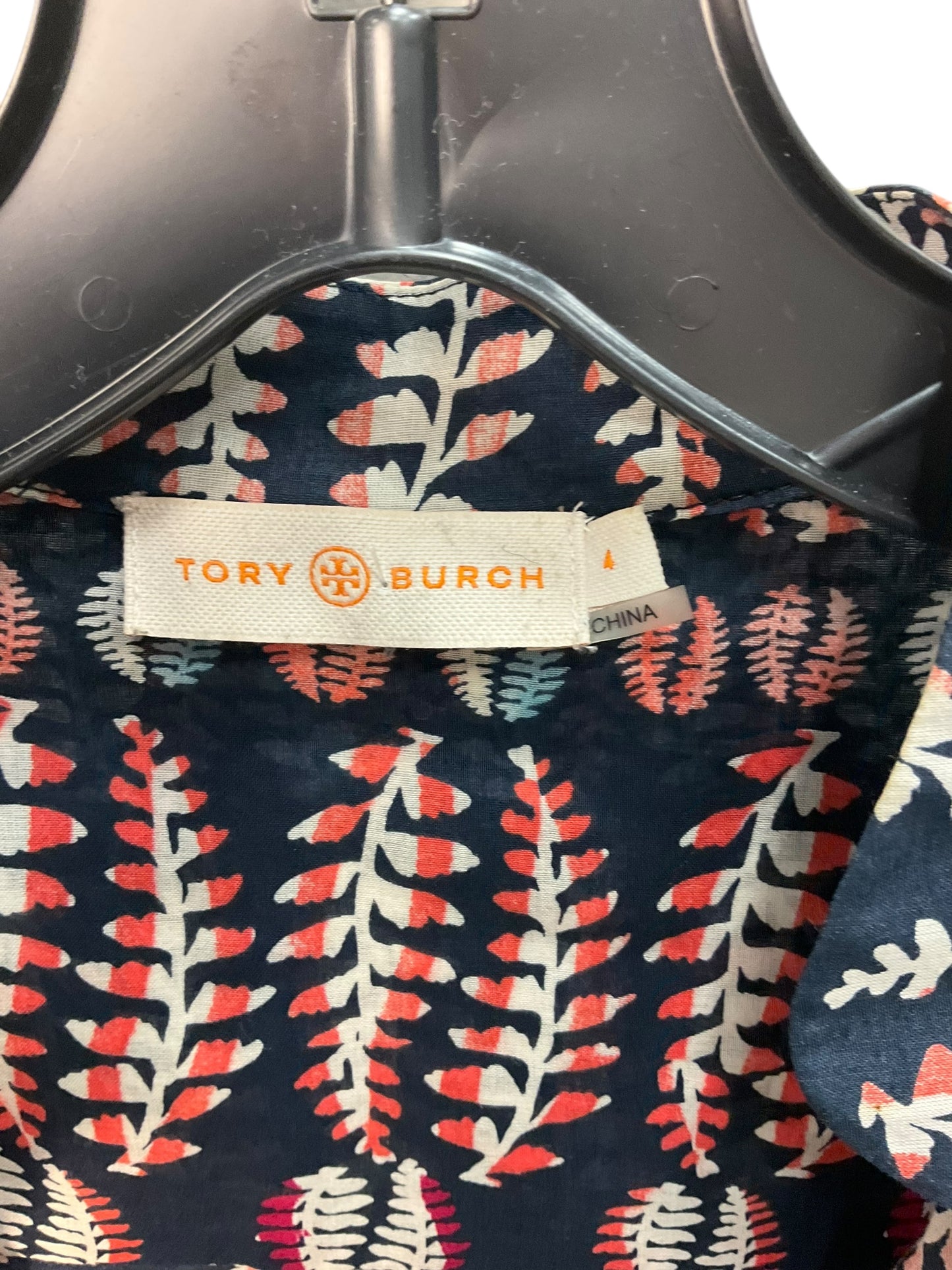 Top Long Sleeve Designer By Tory Burch In Navy, Size: S