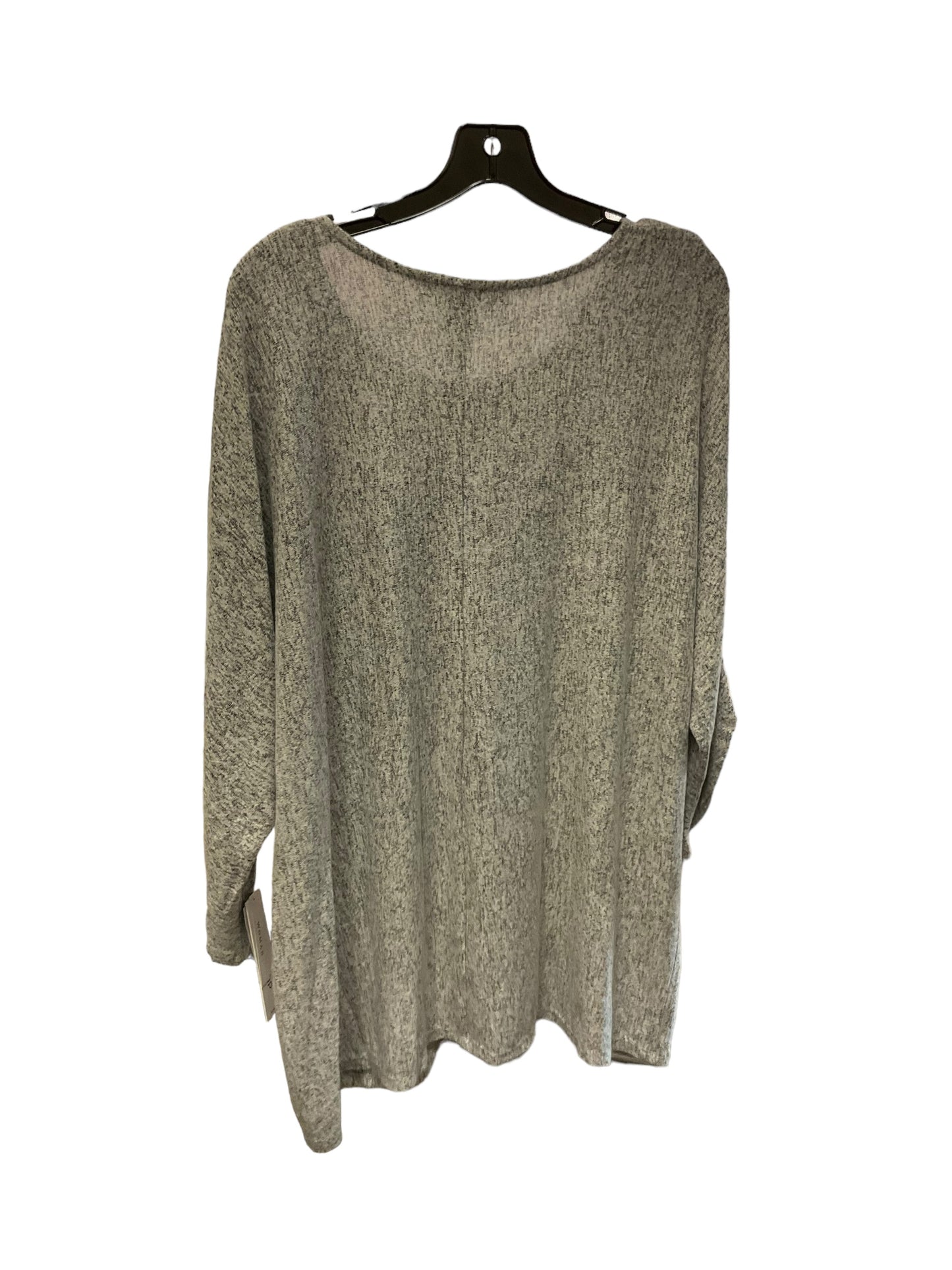 Top Long Sleeve By Workshop In Grey, Size: 3x