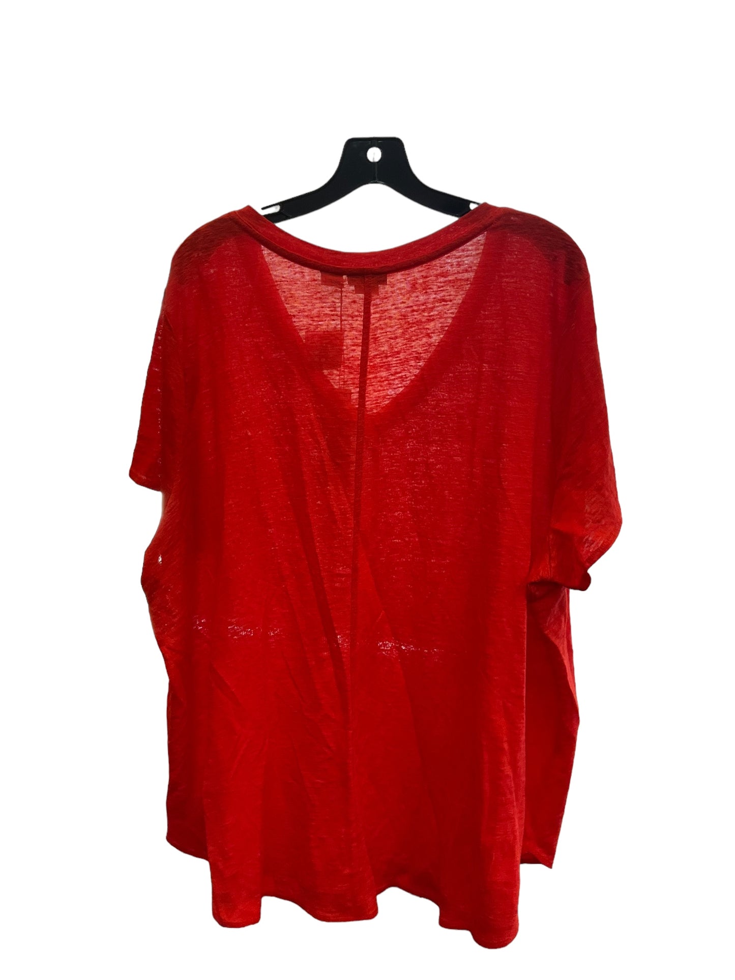 Top Short Sleeve Designer By Tahari In Red, Size: 3x