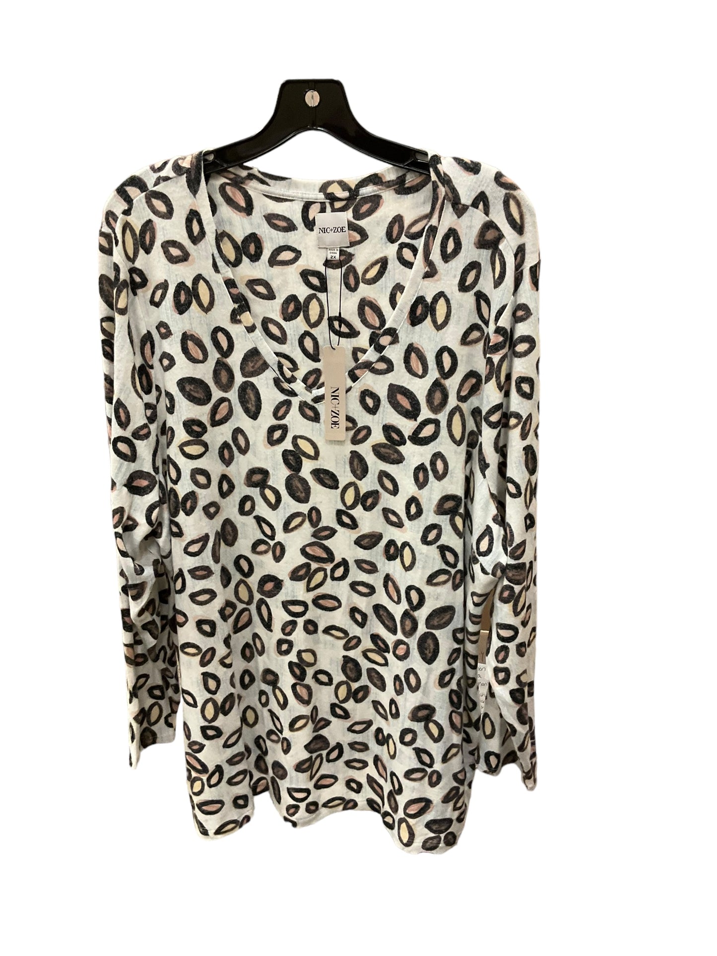 Top Long Sleeve By Nic + Zoe In Animal Print, Size: 2x