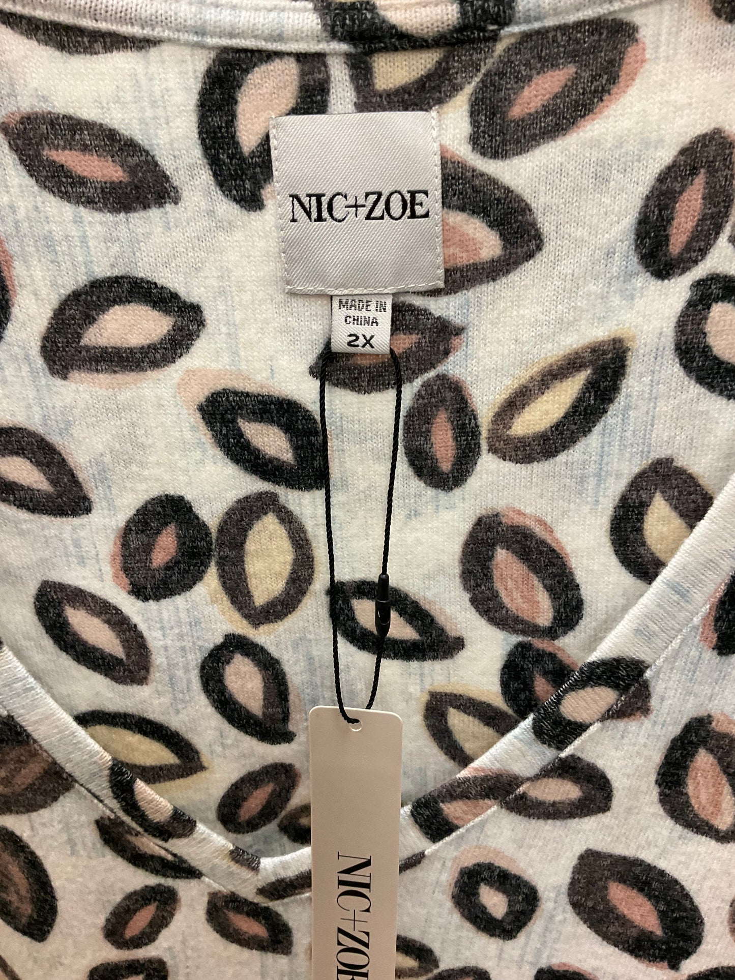 Top Long Sleeve By Nic + Zoe In Animal Print, Size: 2x