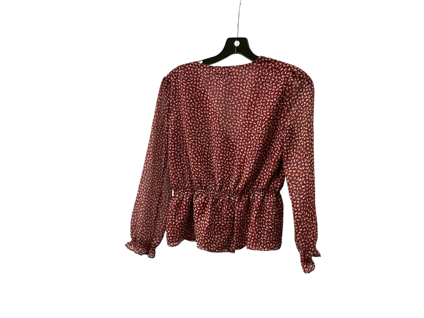 Top Long Sleeve By Madewell In Red, Size: Xs