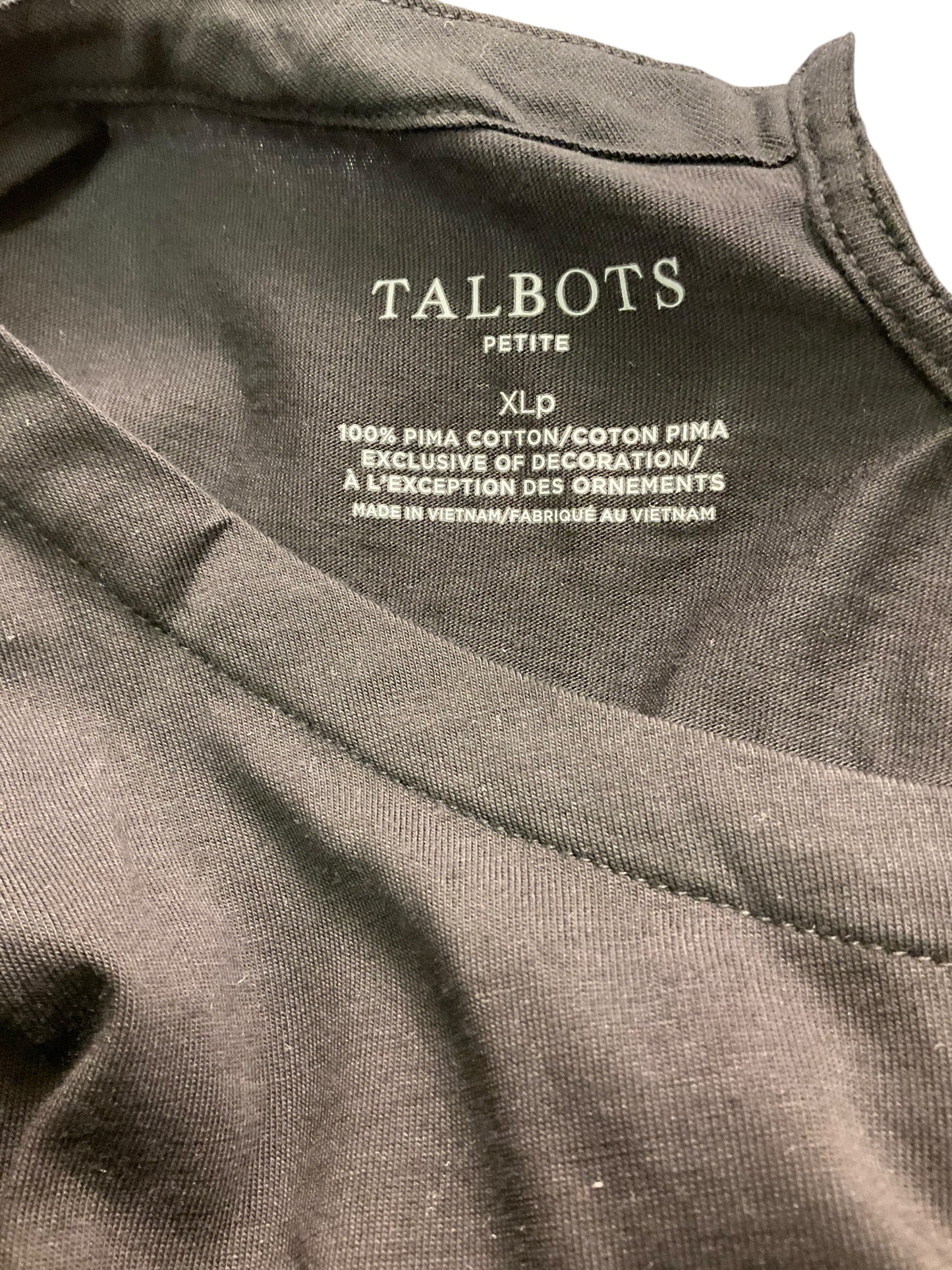 Top Short Sleeve By Talbots In Black, Size: Xl