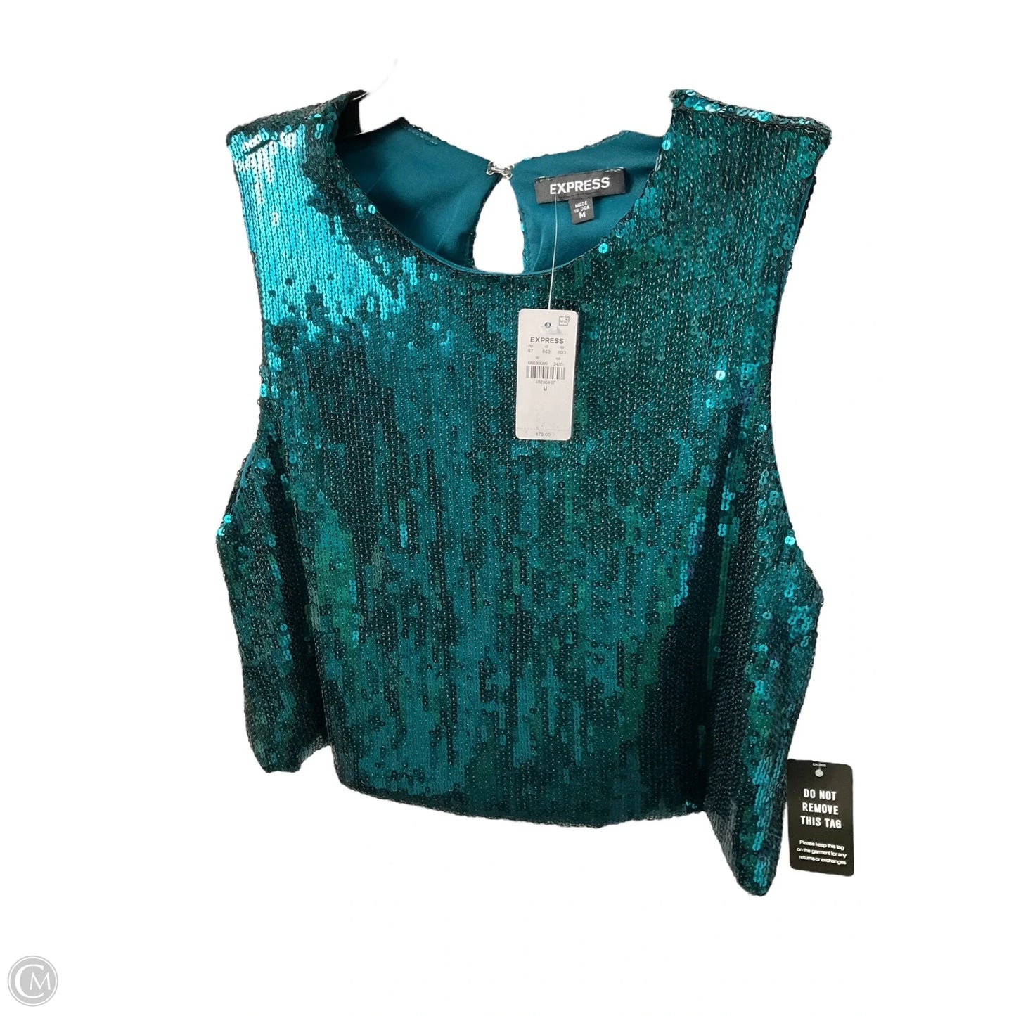 Top Sleeveless By Express In Green, Size: M