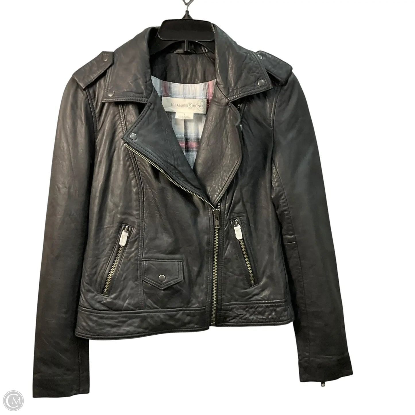 Jacket Leather By Treasure And Bond In Black, Size: S