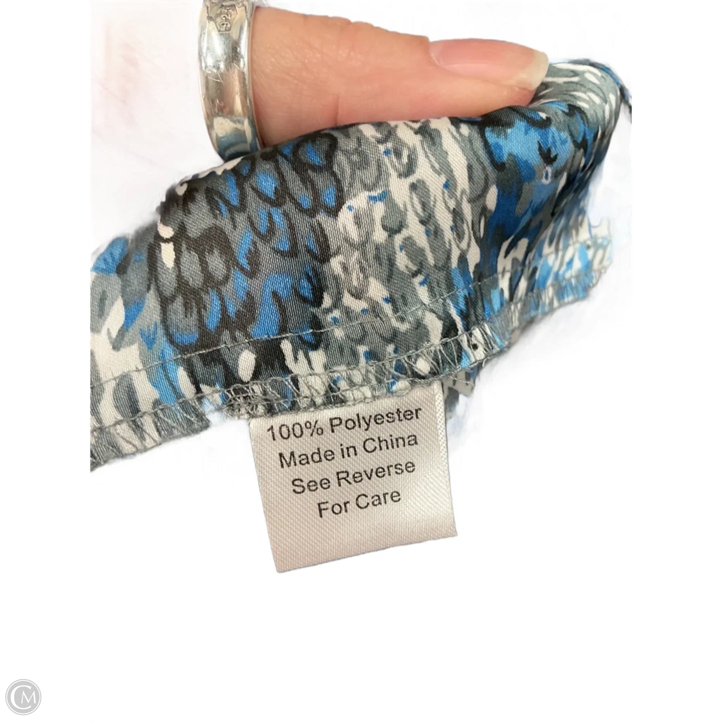 Top 3/4 Sleeve By Parker In Blue & Cream, Size: S