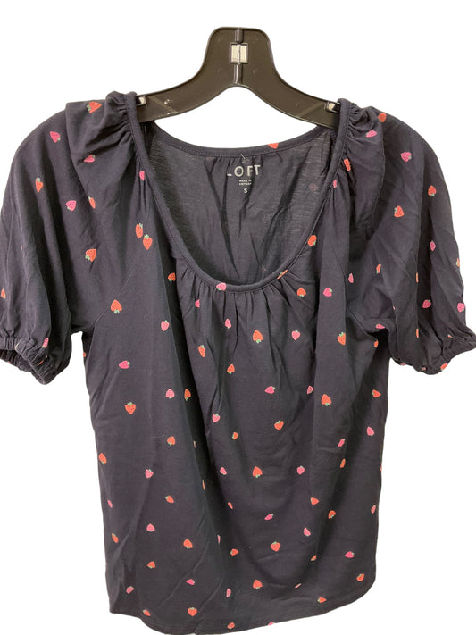 Top Short Sleeve By Loft In Navy, Size: S