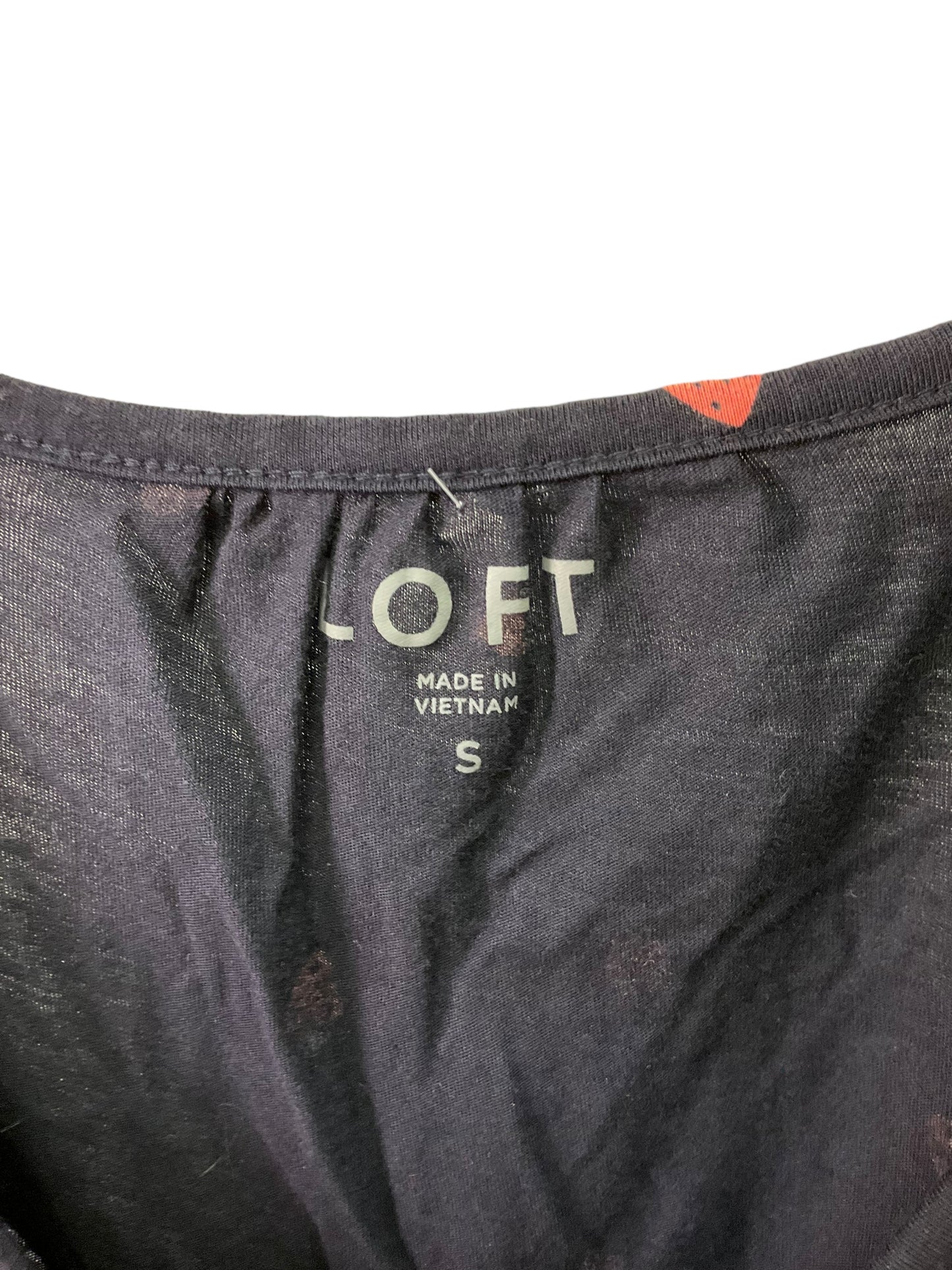 Top Short Sleeve By Loft In Navy, Size: S