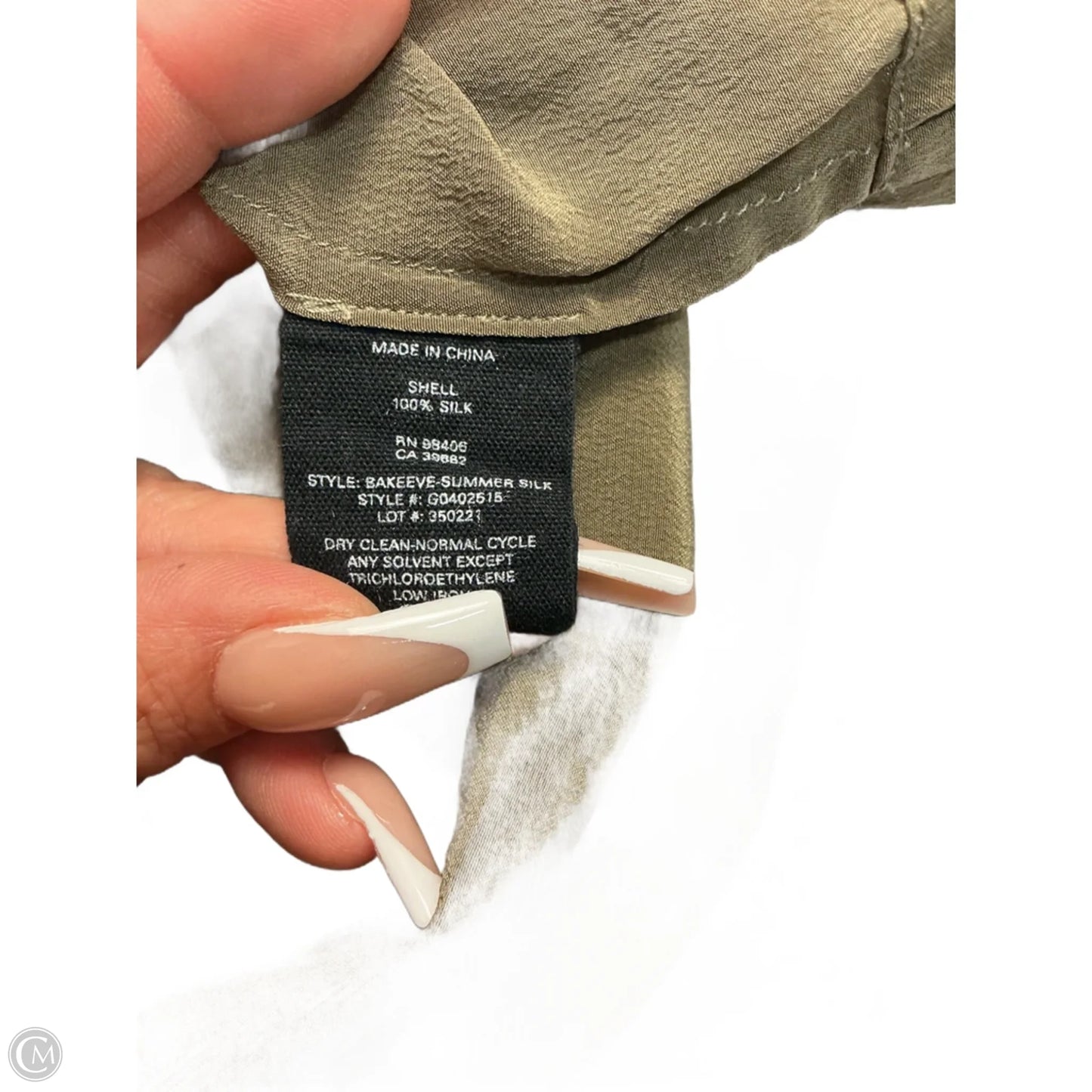 Top Short Sleeve By Theory In Green, Size: S