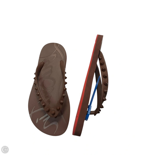 Shoes Luxury Designer By Christian Louboutin In Brown, Size: 5