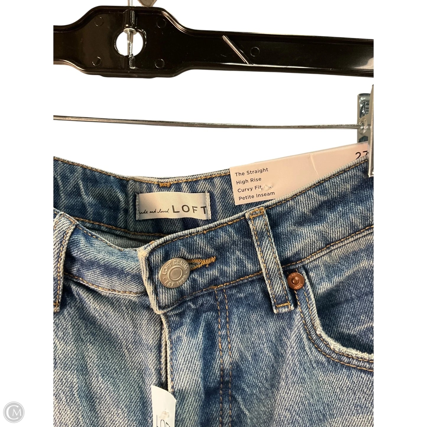 Jeans Skinny By Loft In Blue Denim, Size: 4