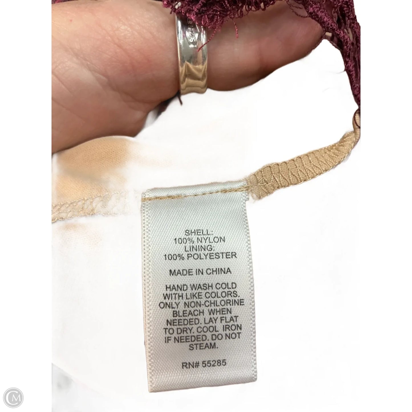 Top Short Sleeve By Express In Maroon, Size: L