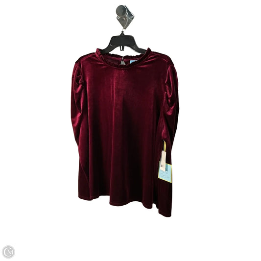 Top Long Sleeve By Cece In Maroon, Size: 22