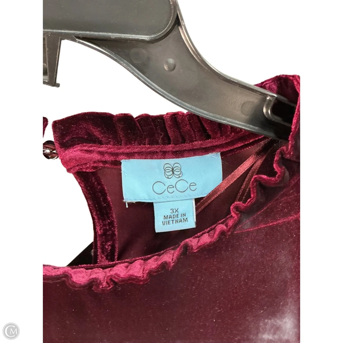 Top Long Sleeve By Cece In Maroon, Size: 22