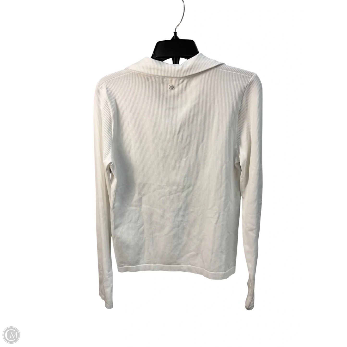 Athletic Top Long Sleeve Collar By Athleta In White, Size: M