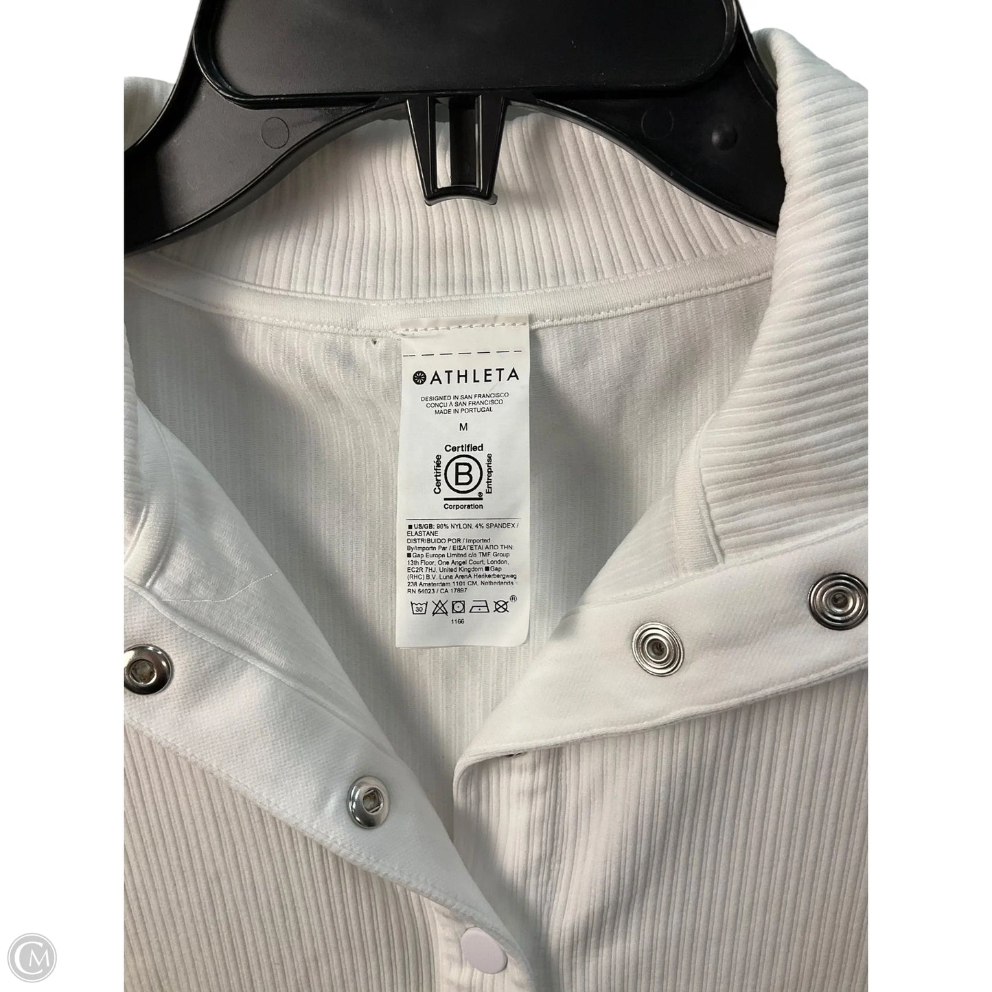 Athletic Top Long Sleeve Collar By Athleta In White, Size: M