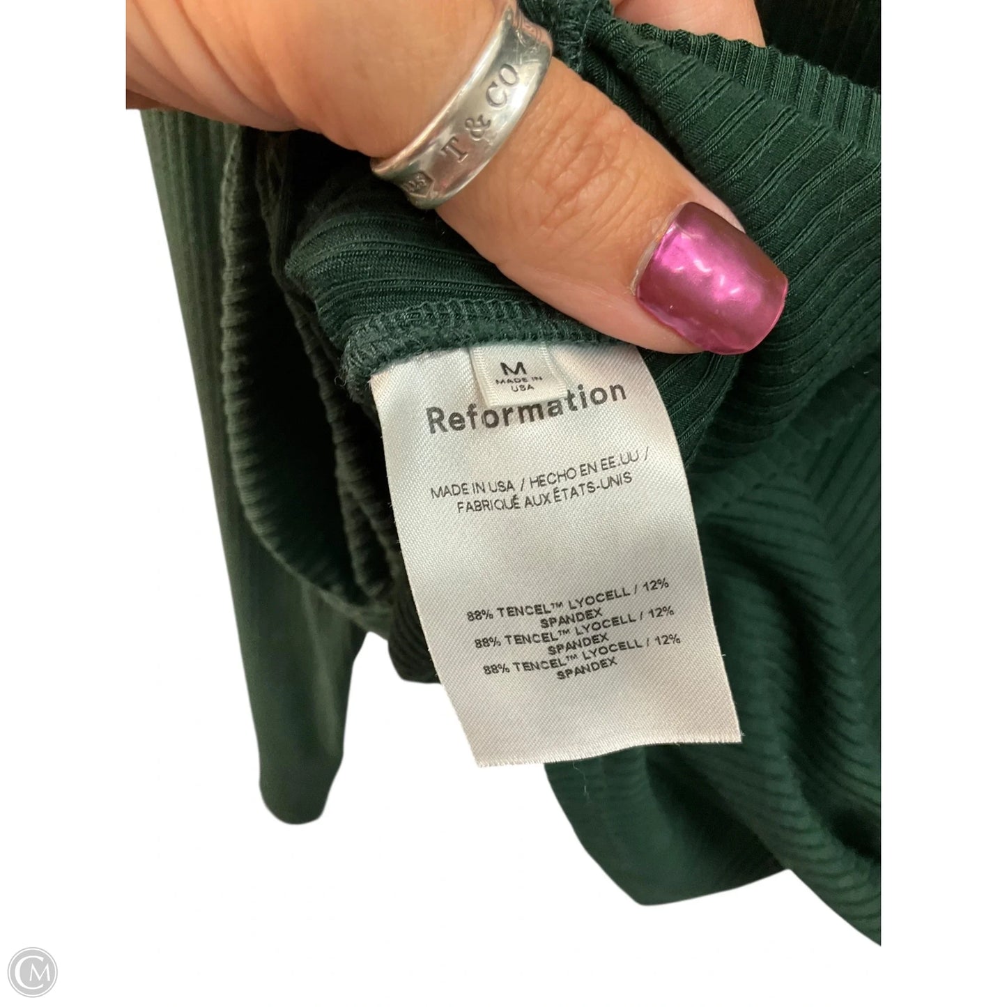 Top Long Sleeve By Reformation In Green, Size: M