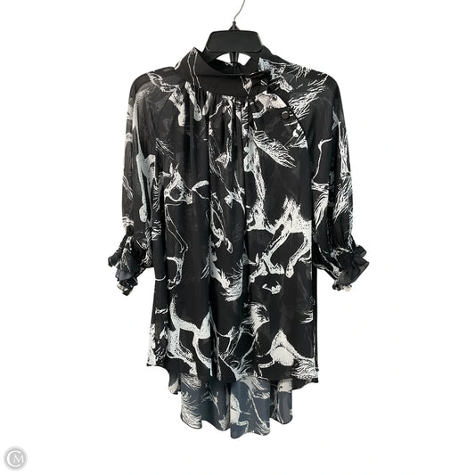 Top Long Sleeve Designer By Neiman Marcus In Black, Size: S