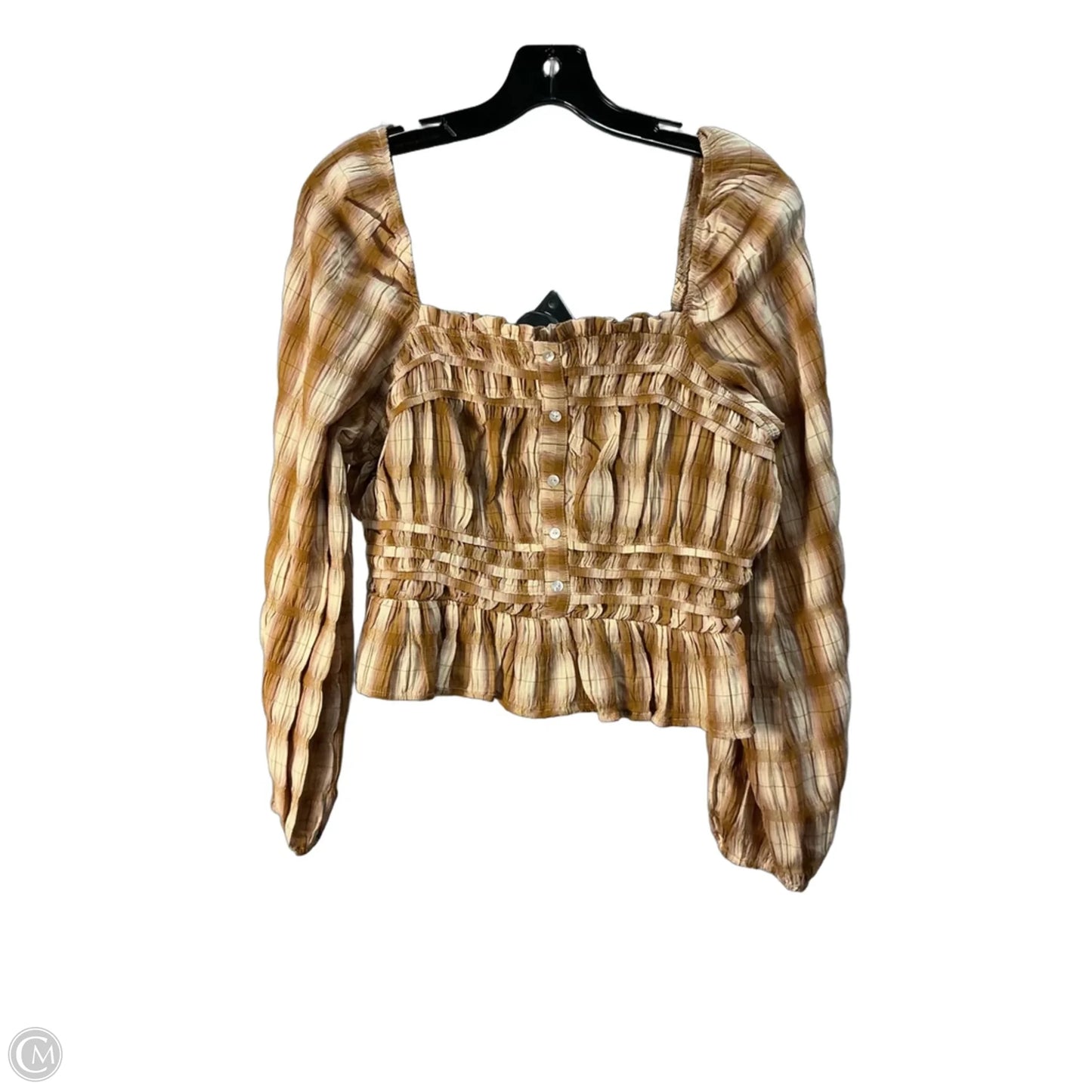 Top Long Sleeve By Bohme In Brown, Size: M