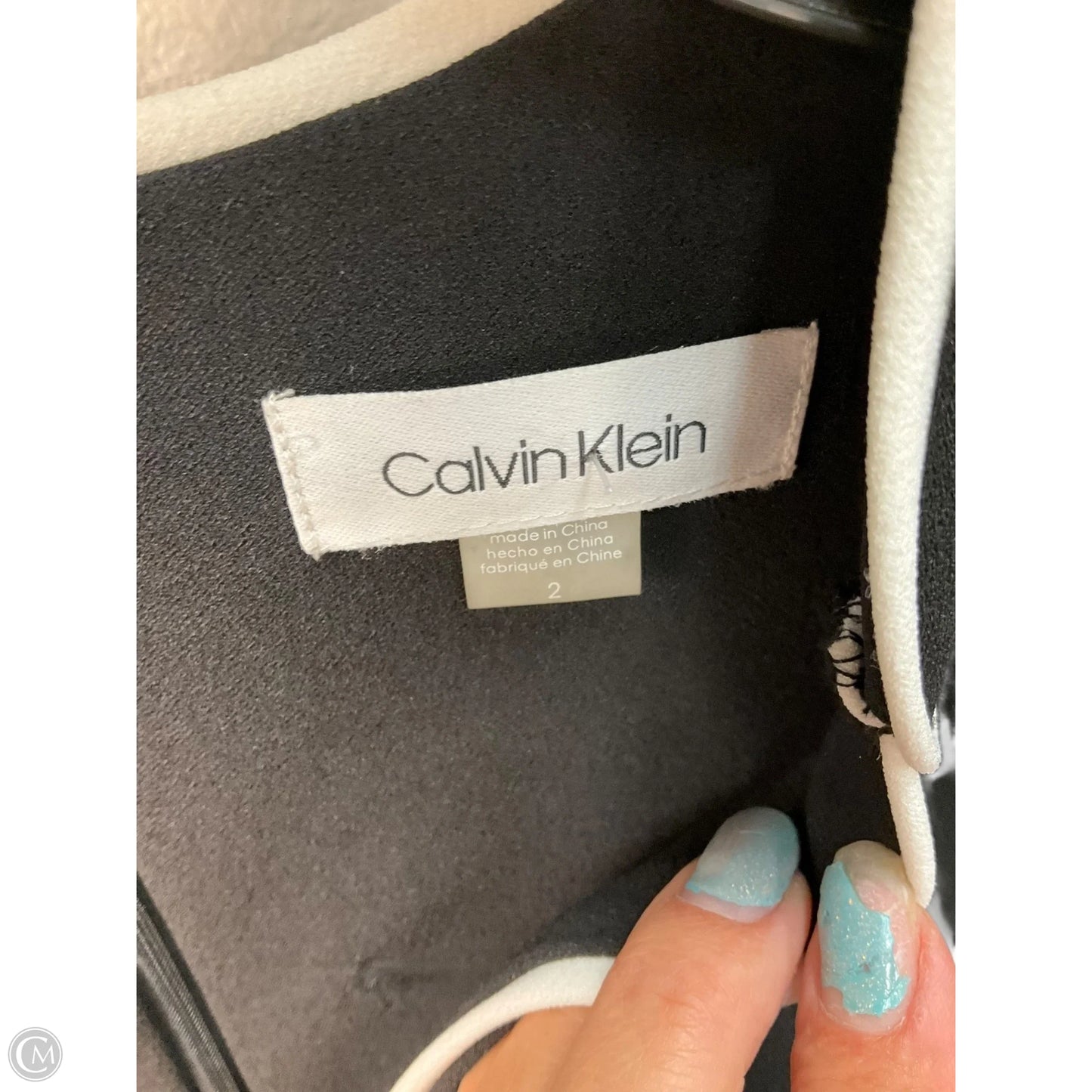 Dress Work By Calvin Klein In Black, Size: 2