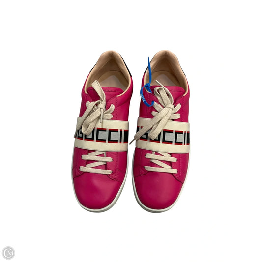 Shoes Luxury Designer By Gucci In Pink, Size: 8.5