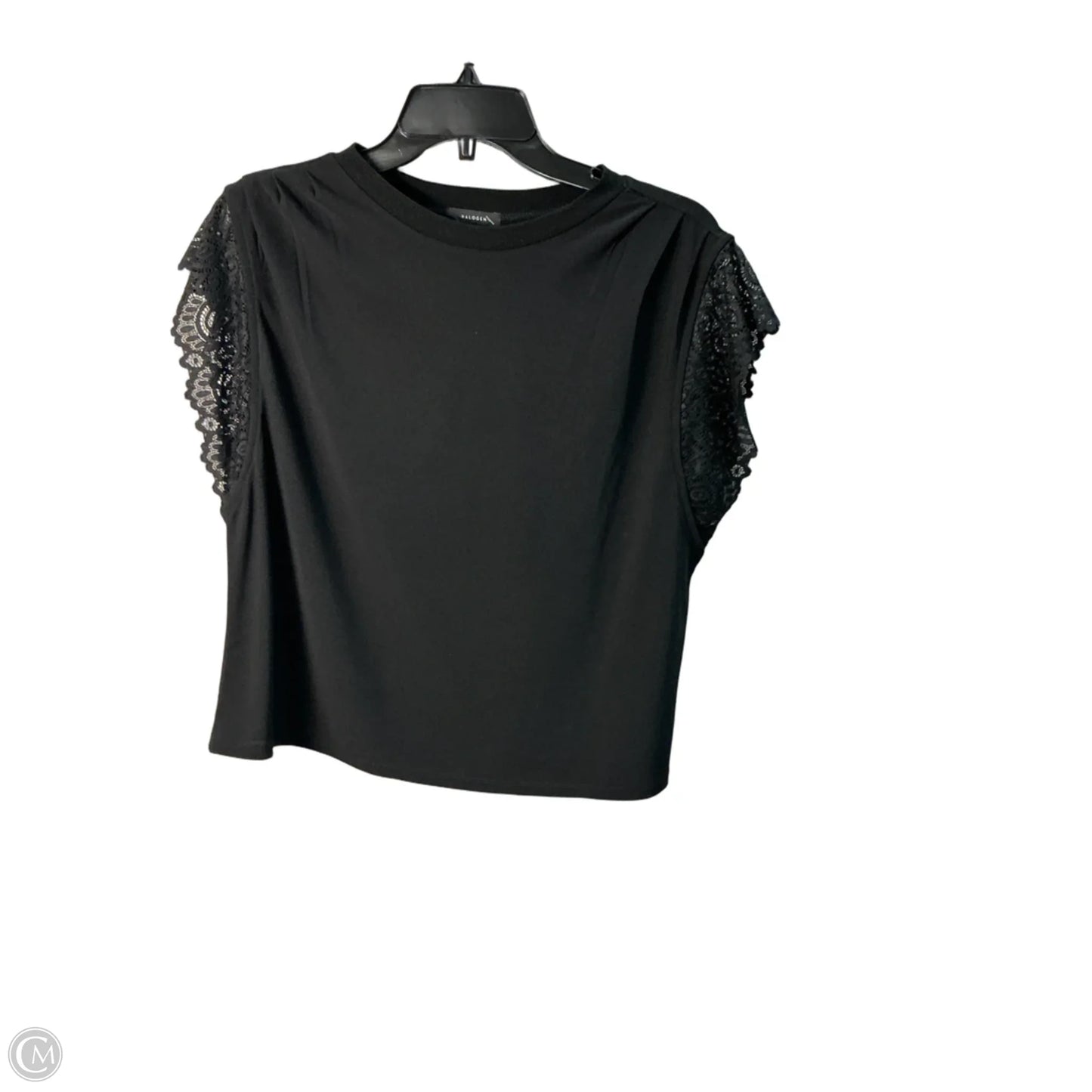 Top Short Sleeve By Halogen In Black, Size: M