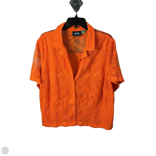 Top Short Sleeve By Maeve In Orange, Size: 26