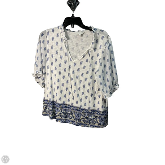 Top Long Sleeve By Lucky Brand In White, Size: M