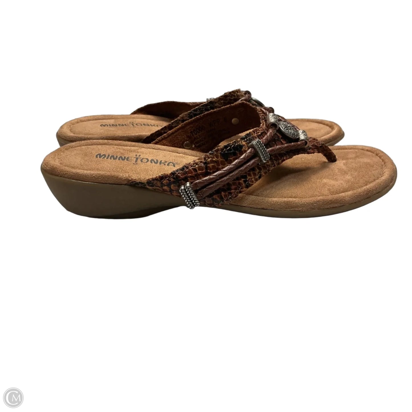 Sandals Flip Flops By Minnetonka In Brown, Size: 6