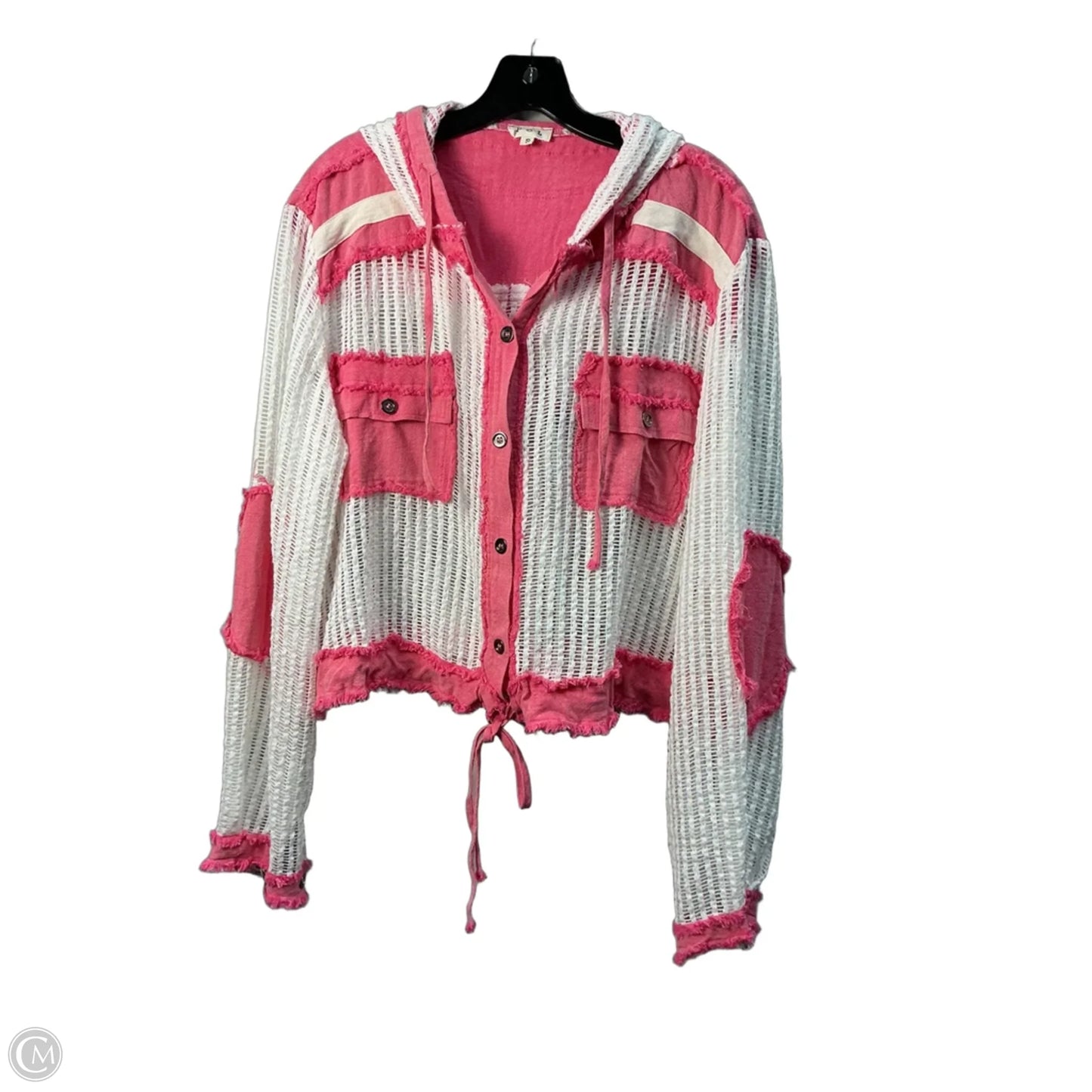 Swimwear Cover-up By Pol In Pink & White, Size: S